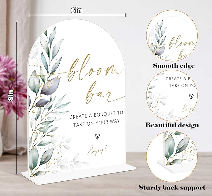 Acrylic Wedding Signs, Wedding Reception Signage, Bridal Shower Table Decor - Image 2