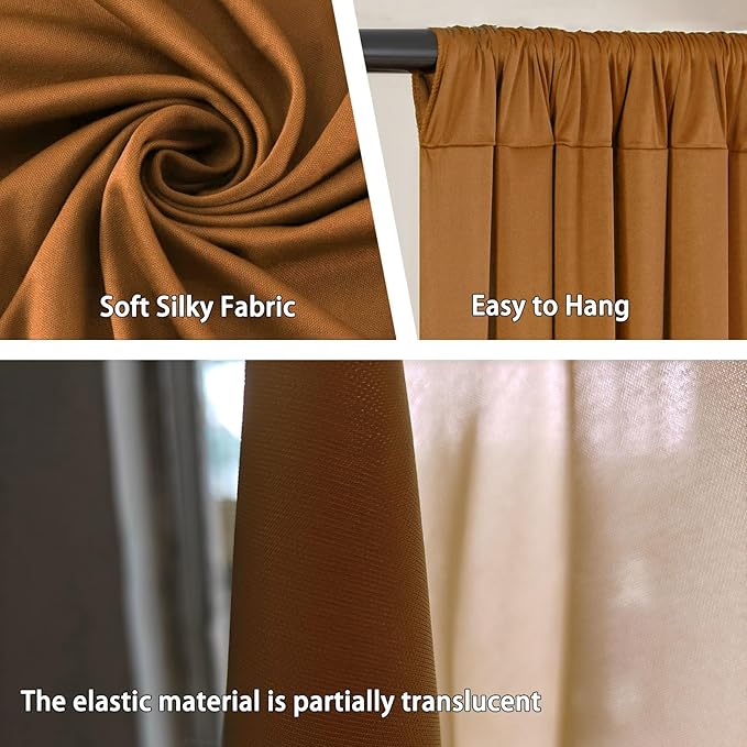 10 x 7 Feet Brown Backdrop Curtain - Image 3