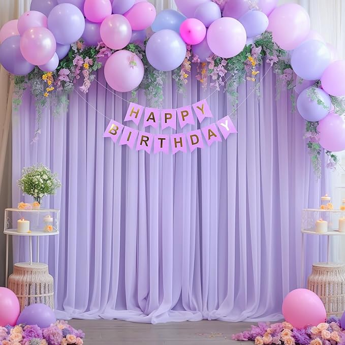 10x10ft Purple Tulle Backdrop Curtain - Image 2