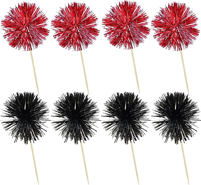 Ephlyn 30Pcs Foil Firework Cupcake Toppers Party Birthday Cake Toppers Supplies - Image 3