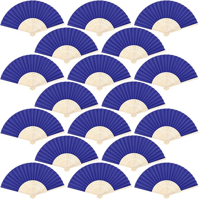 Aneco 18 Pieces Handheld Fans Cloth Hand Fans Bamboo Folding Fans by Aneco