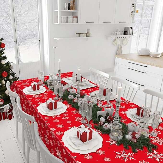 Jectivs 12 Pieces Christmas Snowflake Plastic Party Tablecloth Decorations - Image 7