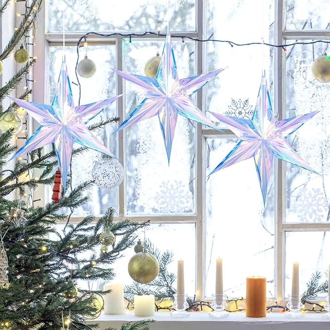 Dazzling Colorful Hexagonal Star Decoration Hanging Decorative Folding Rainbow - Image 5