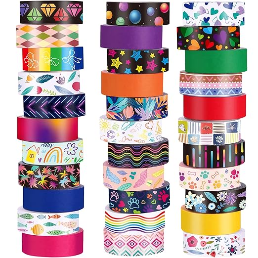 TaoBary 33 Rolls Holiday Plaid Washi Tape, 15 mm Seasonal Washi Tape Set by TaoBary