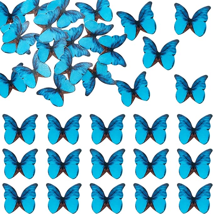 Ephlyn 48Pcs Edible Butterfly Cupcake Toppers 3D Cute Butterfly Cake Picks - Image 3