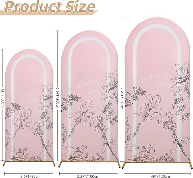 Wedding Arch Cover 7.2FT Spandex Arch Backdrop Cover Stretchy Backdrop - Image 5