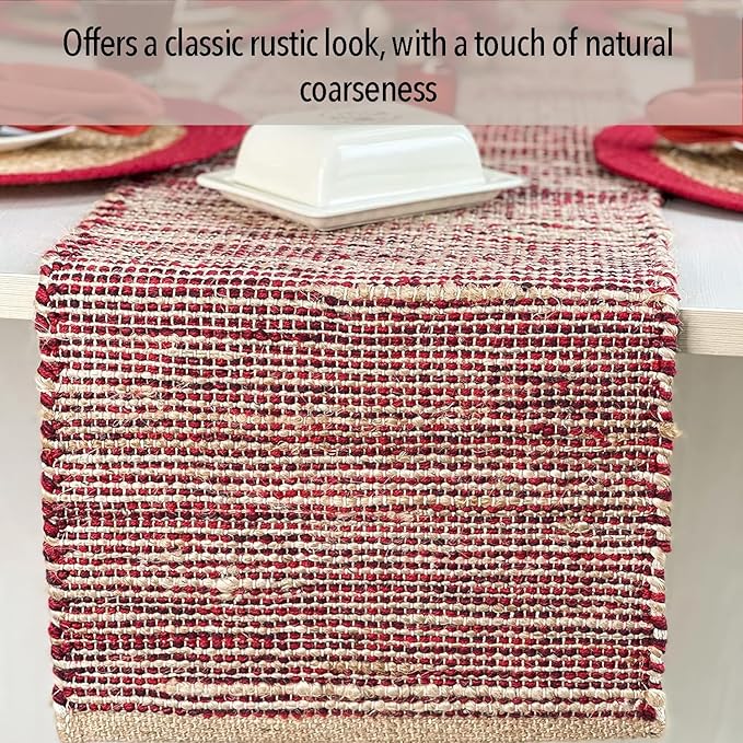 Chardin home Natural Jute Table Runner 13x90 Inch – Vintage Boho Rustic Table - Image 5