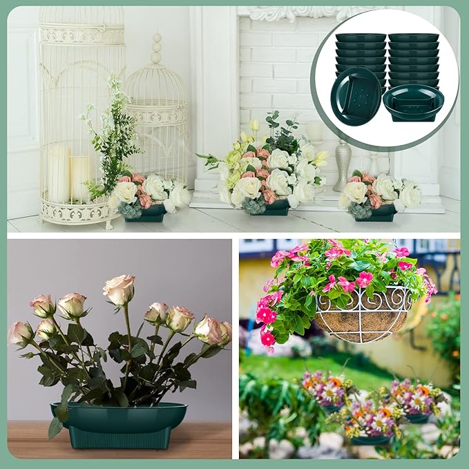 Karenhi 18 Pcs Floral Supplies Green Bowls - Image 7