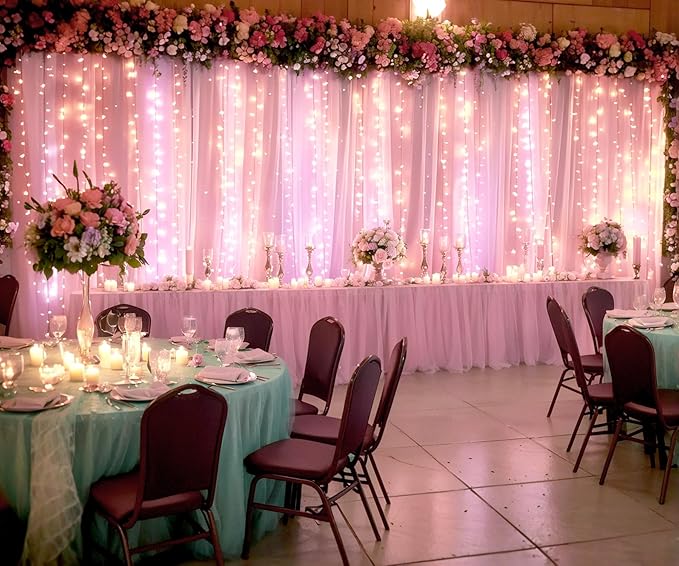 Pink Tulle Backdrop Curtains - Image 5