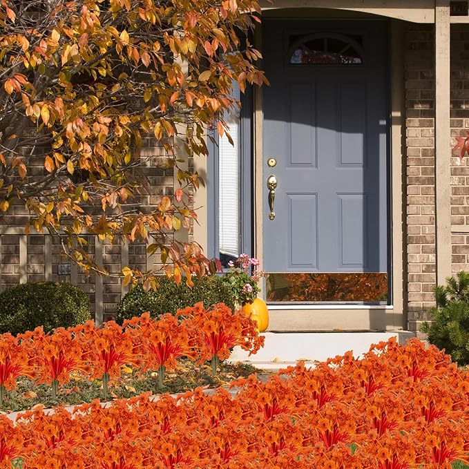 20 Bundles Artificial Fall Flowers No Fade Faux Autumn Plants Fake Flowers No - Image 8