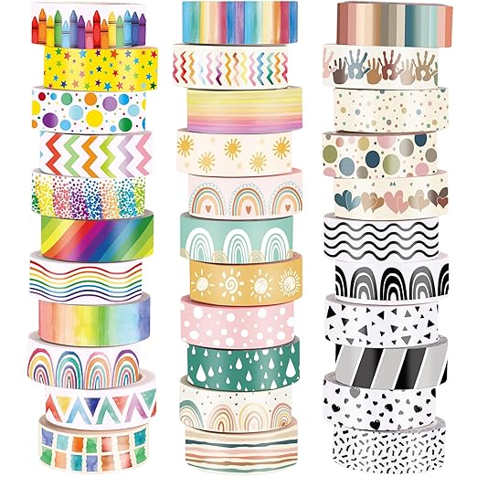 TaoBary 33 Rolls Holiday Plaid Washi Tape, 15 mm Seasonal Washi Tape Set by TaoBary