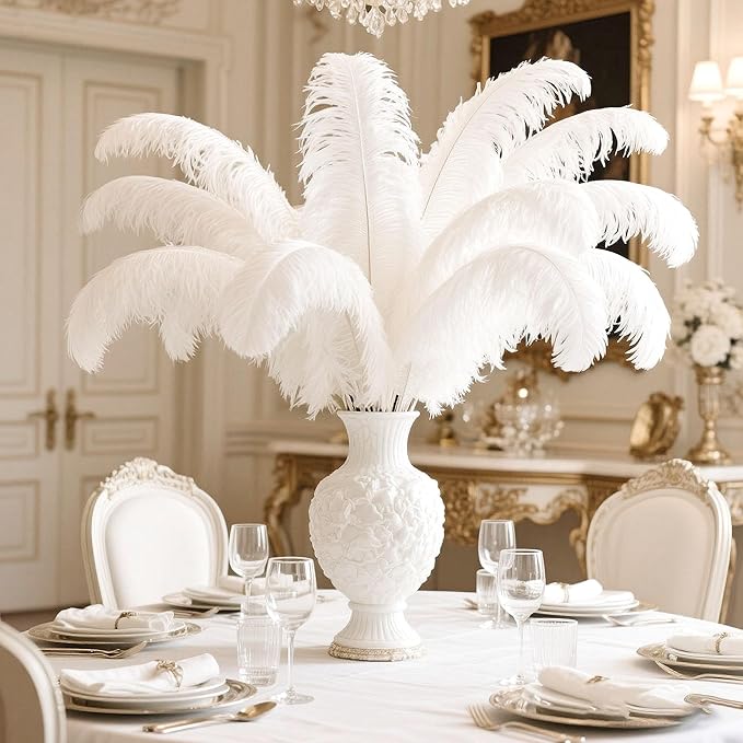 Larryhot White Large Ostrich Feathers - Image 5