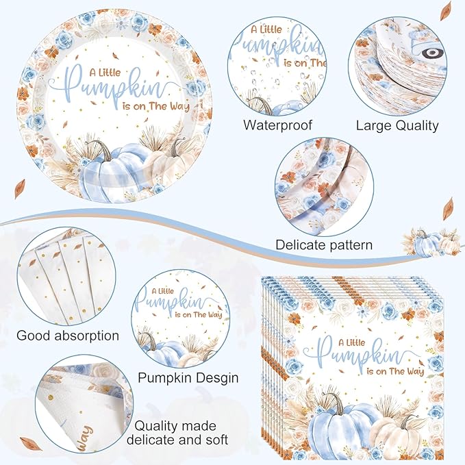 452 Pcs Little Pumpkin Baby Shower Decorations - Image 3