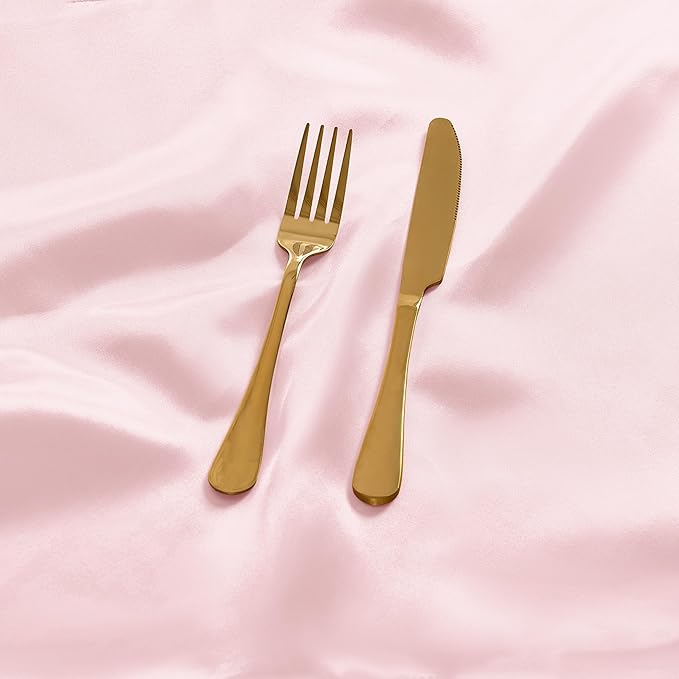 50 Pieces Light Pink Satin Napkins, Silky Soft Smooth Washable Napkins - Image 5