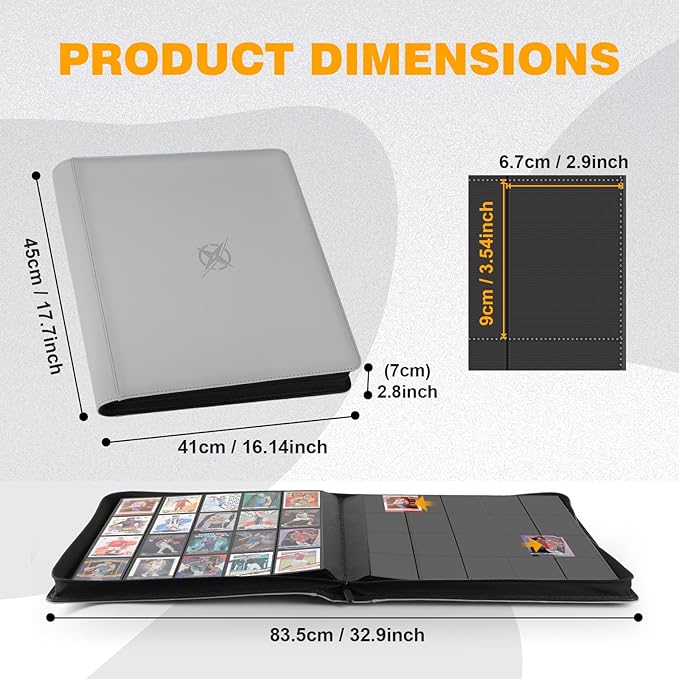 20-Pocket Card Binder, Trading Card Binder Holds 2000 Cards, Premium Zippered - Image 3