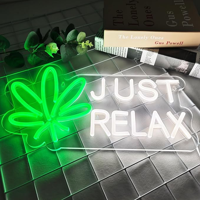 JUST RELAX Neon Sign Led Wall Decor Man Cave Neon Light Up Signs Wall Art - Image 2