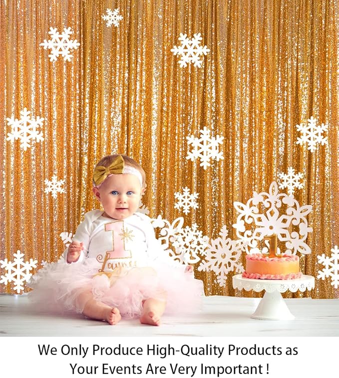 ShinyBeauty Sequin Gold Backdrop - Image 2
