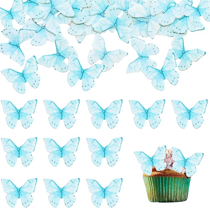 Ephlyn 48Pcs Edible Wafer Paper Butterflies - Image 4