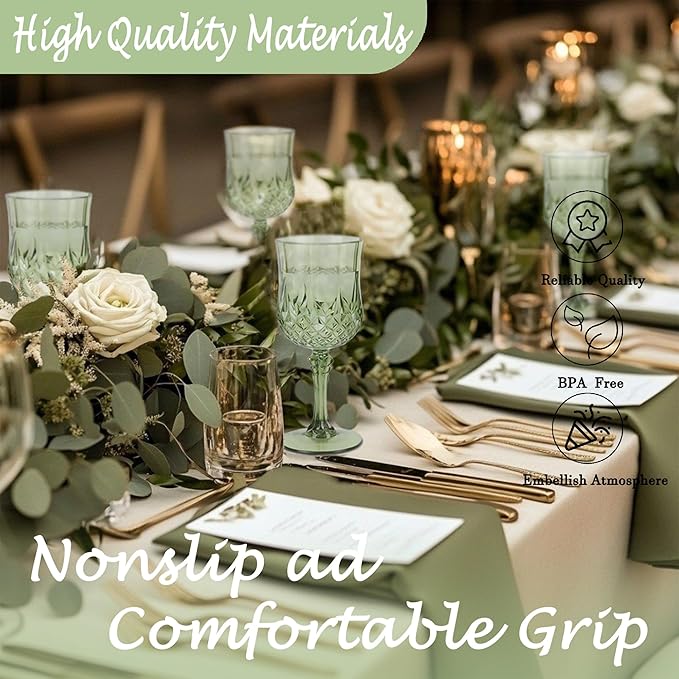 Plastic Wine Glasses，Plastic Goblets Vintage Style Cordial Drinking Glasses - Image 4