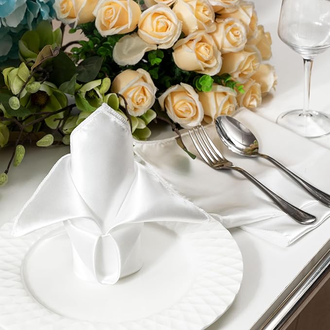 36 Pack Square Satin Dinner Napkins, 16x16 Inches Silky Soft Smooth Table Cloth - Image 6