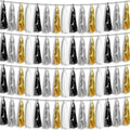 4P Black Gold Silver Foil Fringe Metallic Tassel Garland, Tassels Banner by HYSILLA