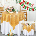 ShinyBeauty Gold Tablecloths 36X36 Inch, 2 Pieces Sequin Table Cloth by ShinyBeauty
