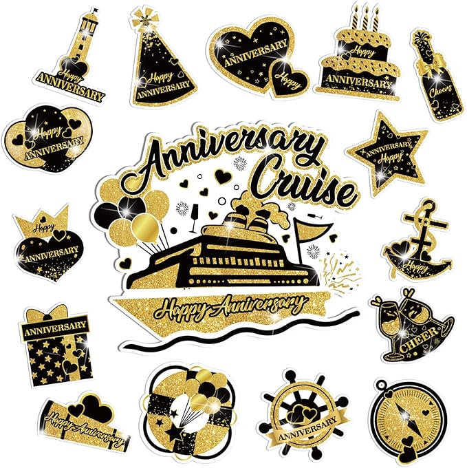 Happy Anniversary Cruise Door Magnets Decorations by Wayyogh