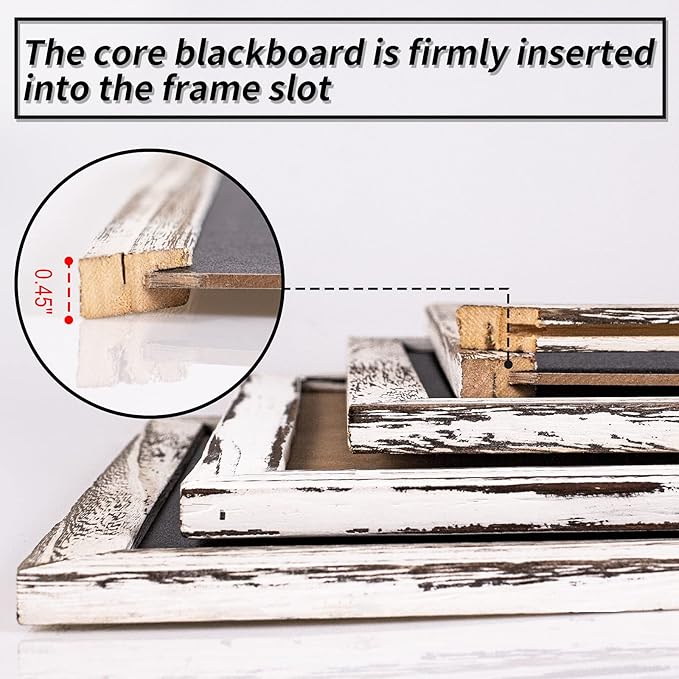 Chalkboard 12x16 inches, 3 Pack Non-Magnetic Blackboard, Rustic White Wooden - Image 7
