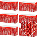 6 Pack 29x108 Inch Red Wave Foil Fringe Table Skirts Metallic Banner by Mebiornt