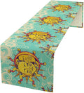 Retro Sun Moon Table Runner, Phase of The Moon Vintage Cloud Table Runner by ShiTingYu