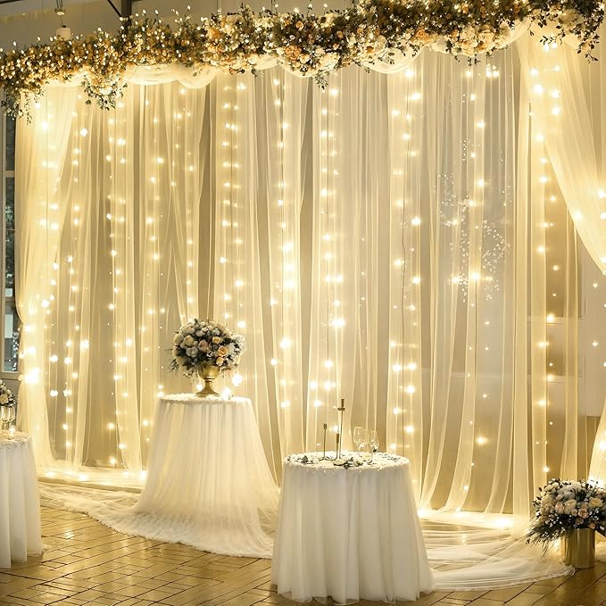 Champagne Tulle Photo Backdrop Curtain - Image 3