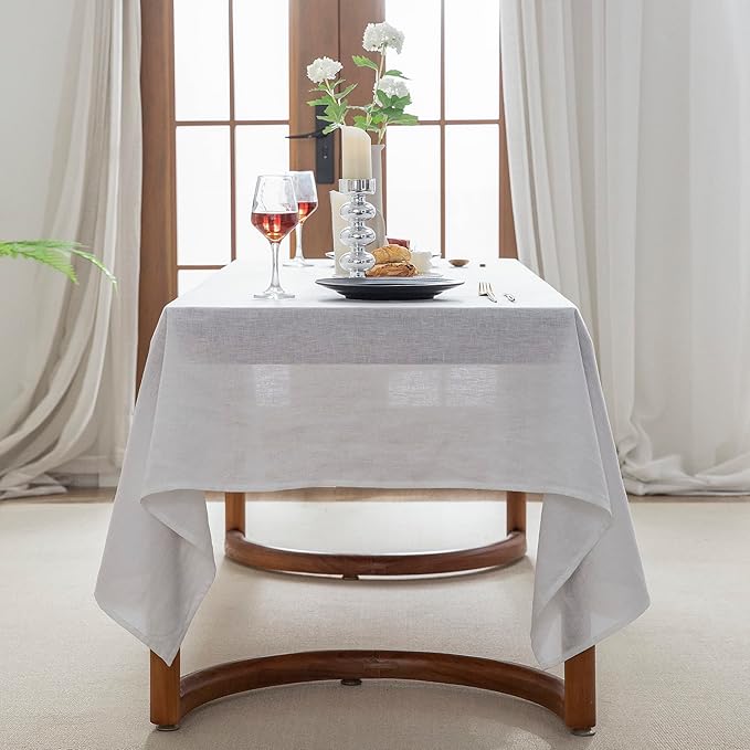 EVERLY 100% Pure Linen Rectangle Tablecloths 60x144Inches - Image 4