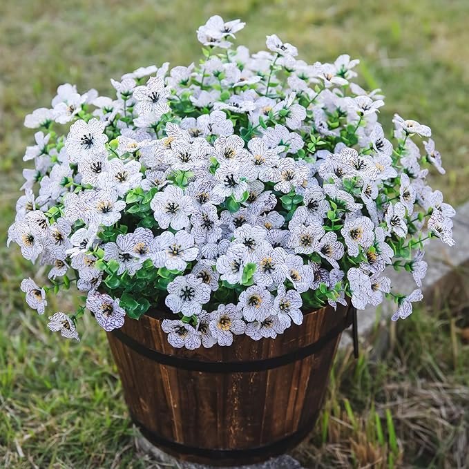 HyeFlora Artificial Flowers for Outdoor Indoor Garden Home Decoration, Faux - Image 3