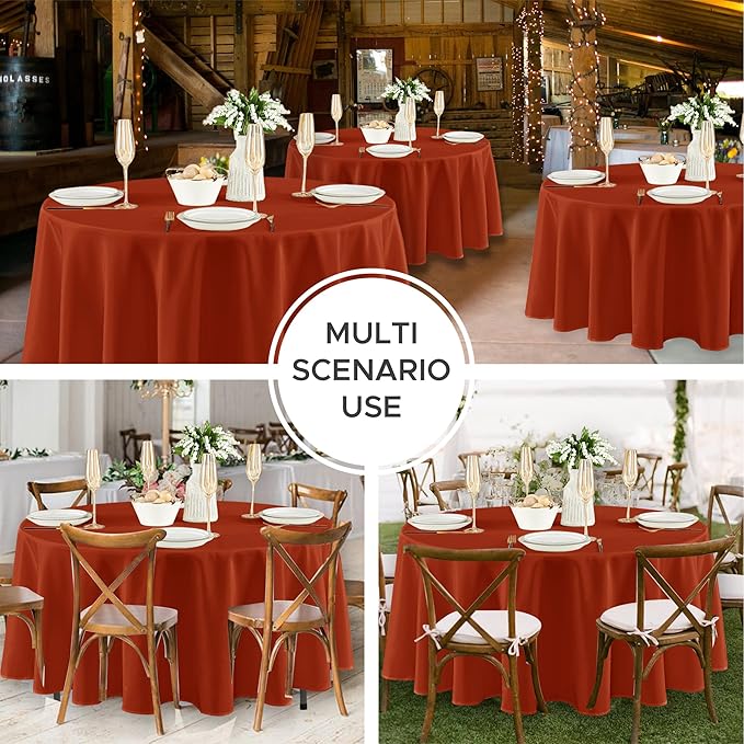 Fitable 8 Pack Round Tablecloths: Stain Resistant Wrinkle Free Fall Table - Image 6