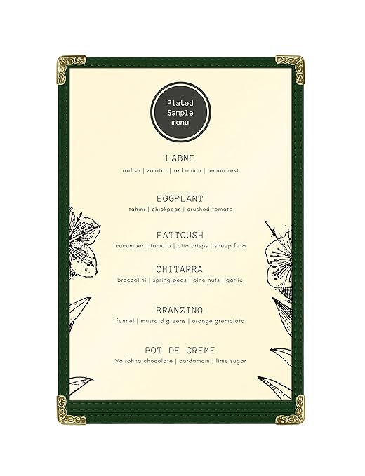 Goodsmart Restaurant Menu Covers – 25 Pack Green 2-View, Top-Loading Menu - Image 2