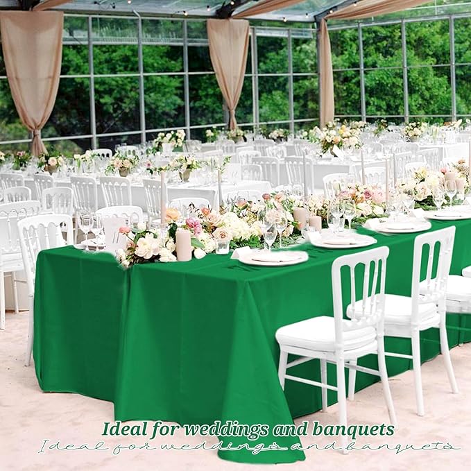 12 Pack Green Tablecloths for Rectangle Tables 60 x 126 Inch Polyester - Image 7