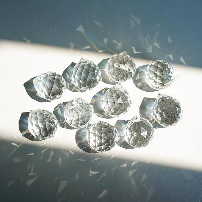 12pcs 30mm Clear Crystal Glass Ball Prisms Hanging Crystals Prisms Sun Catchers - Image 8