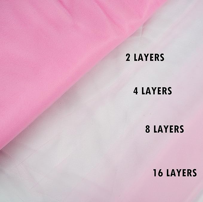 Craft And Party, Light Pink Fabric Tulle Roll 54 Inch by 40 Yards Fabric Tulle - Image 3