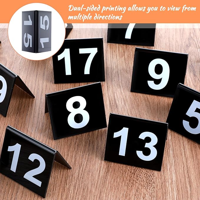 Table Numbers 1-25 Acrylic Restaurant Table Numbers Double Side Plastic Table - Image 3