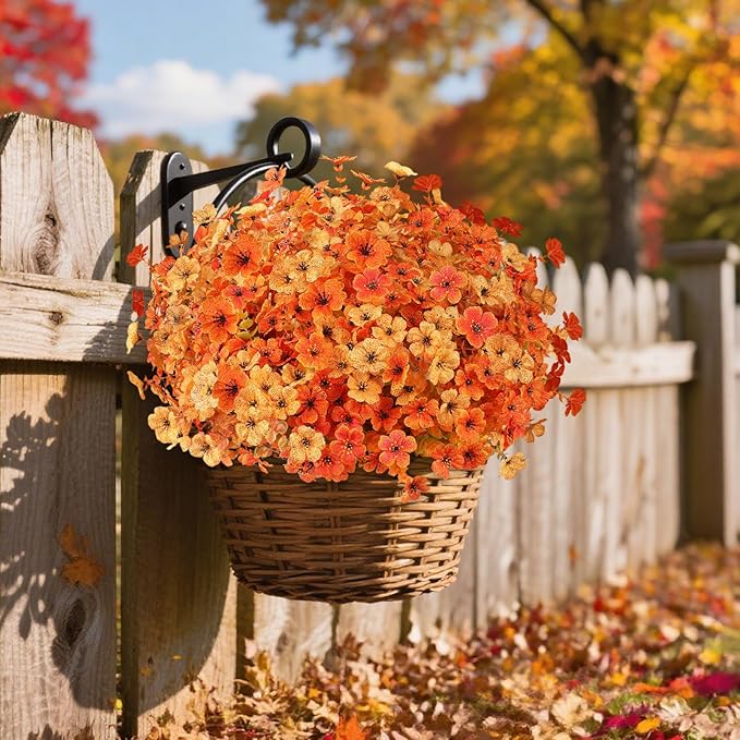 AmyHomie 16 Bundles Fall Orange Yellow Artificial Flowers - Image 5