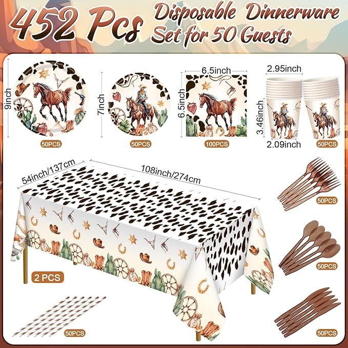 452 Pcs Western Birthday Party Decorations - Image 2