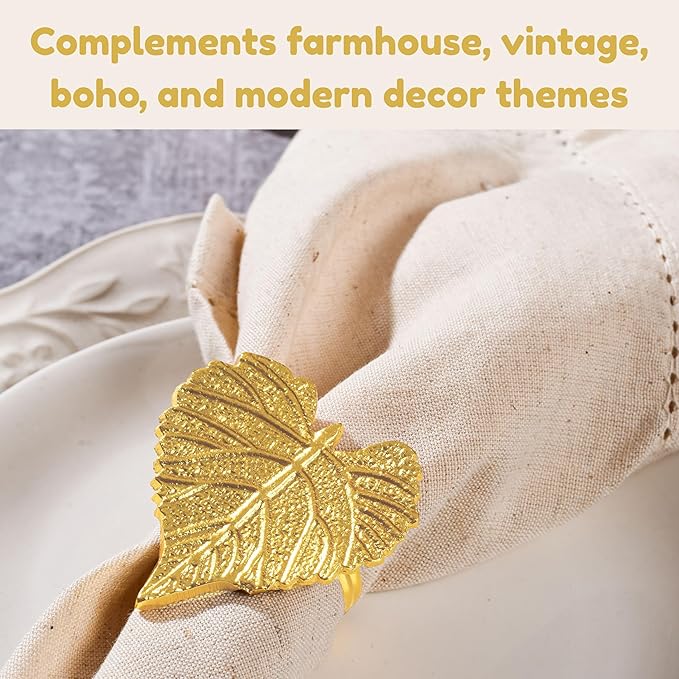 Elegant Handcrafted Leaf Napkin Rings - Image 7