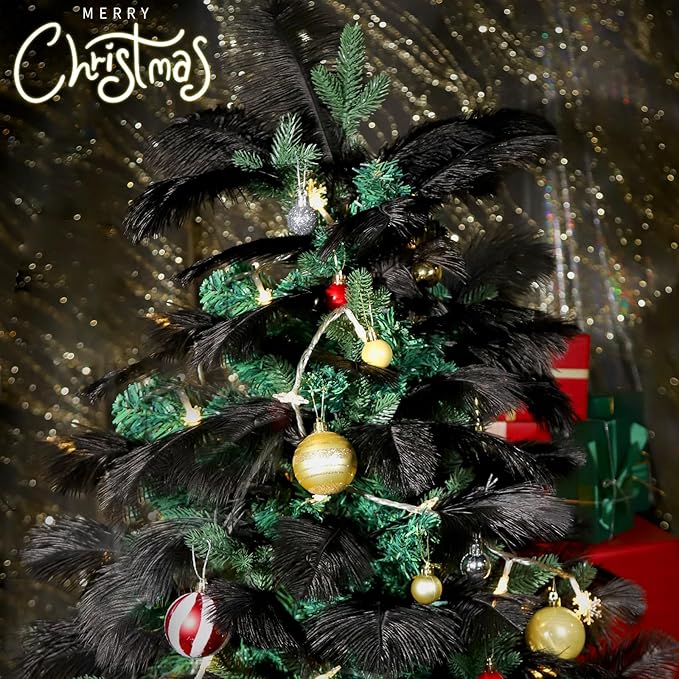 FANDAMEI 20 Pcs Black Ostrich Feathers, 8-10 inch, Feathers - Image 2