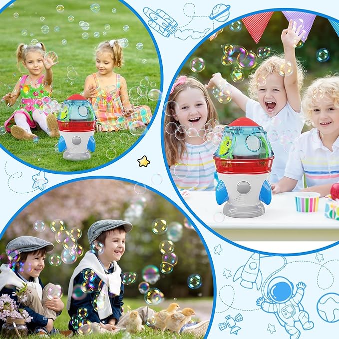 Rocket-Shaped Bubble Machine for Kids & Pets - Image 8