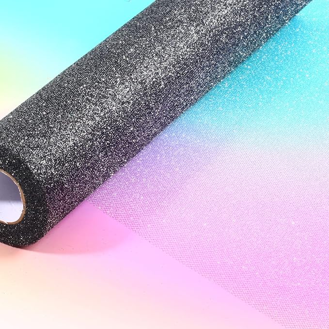 ICOSHOW Sparkling Tulle Rolls, 15” by 30 Yards Glitter Tulle Spool Ribbon Fabric - Image 5