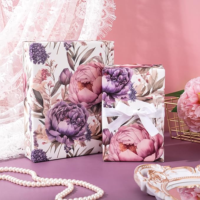 WRAPAHOLIC Kraft Floral Wrapping Paper - Image 6