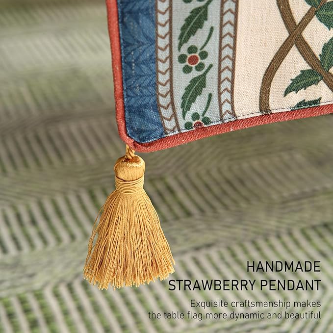 ISAENNE Designer Vintage Elegant Linen Extra Long Table Runner 118 Inches - Image 7