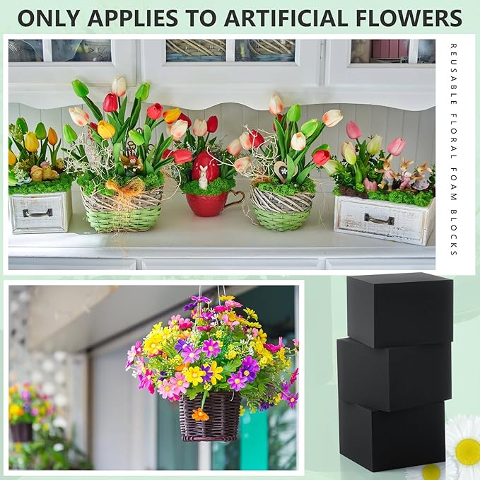 Lallisa 8 Pcs Reusable Floral Foam Blocks Water Weather Resistant Dry Floral - Image 4