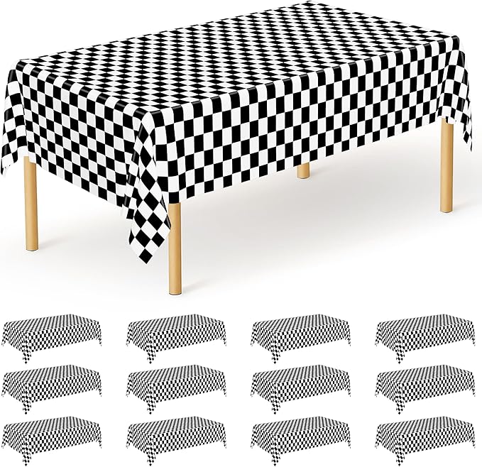12Pack Table Cloth Rectangle Table, Waterproof Disposable Table Cloth by QZYL