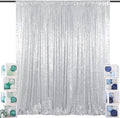 ShinyBeauty Sequin Curtain-Backdrop-5FTx10FT-Silver-Sequin Fabric Photo Booth by ShinyBeauty